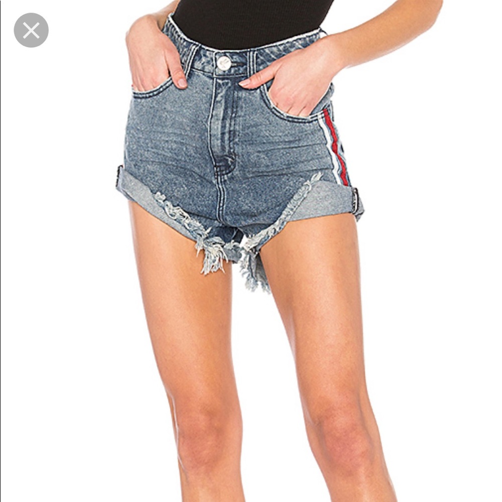 One Teaspoon High Waisted Bandit Jean Shorts